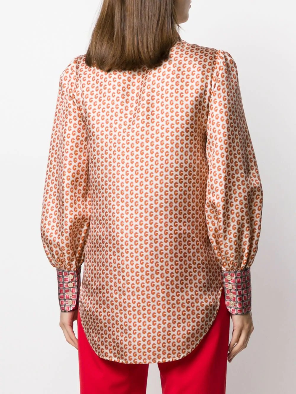 silk G print shirt - 4