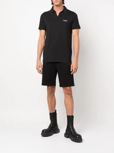 Balmain wingtip-collar cotton polo shirt outlook