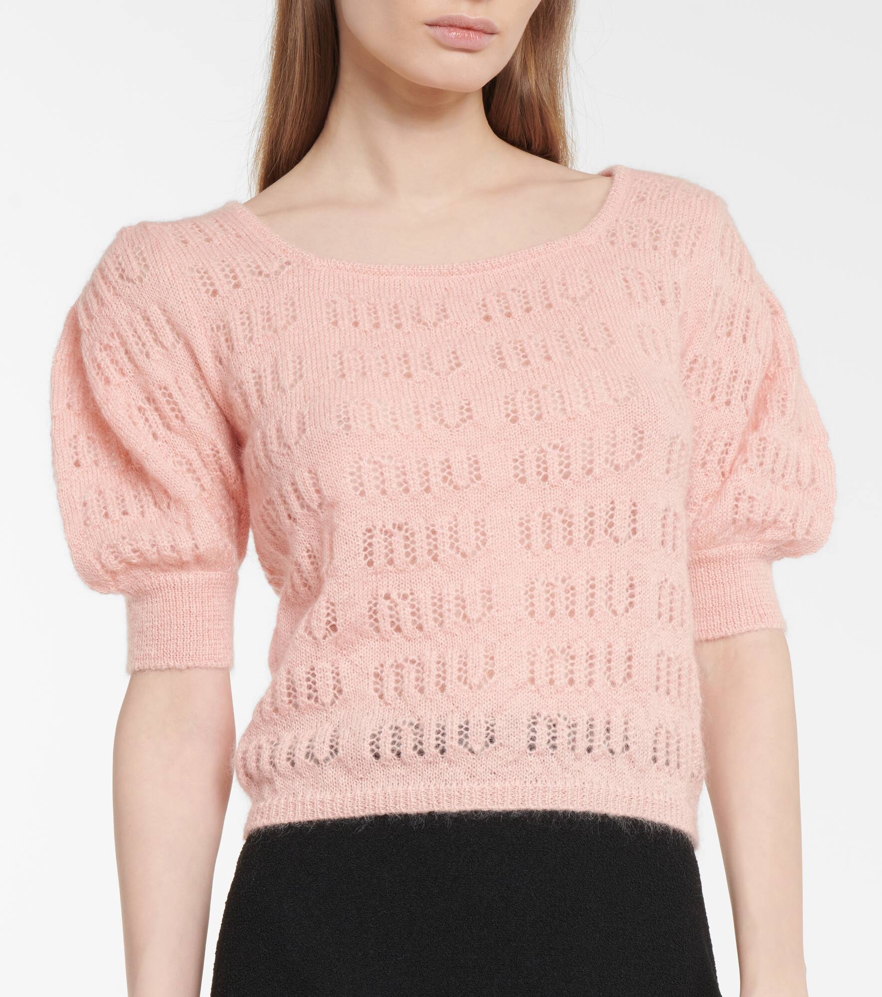 Pointelle knit mohair-blend top - 4