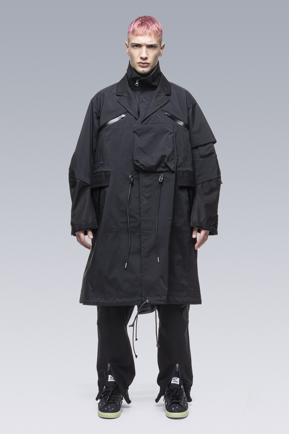 SAC-J2760 sacai / ACRONYM Trench Coat Black - 1