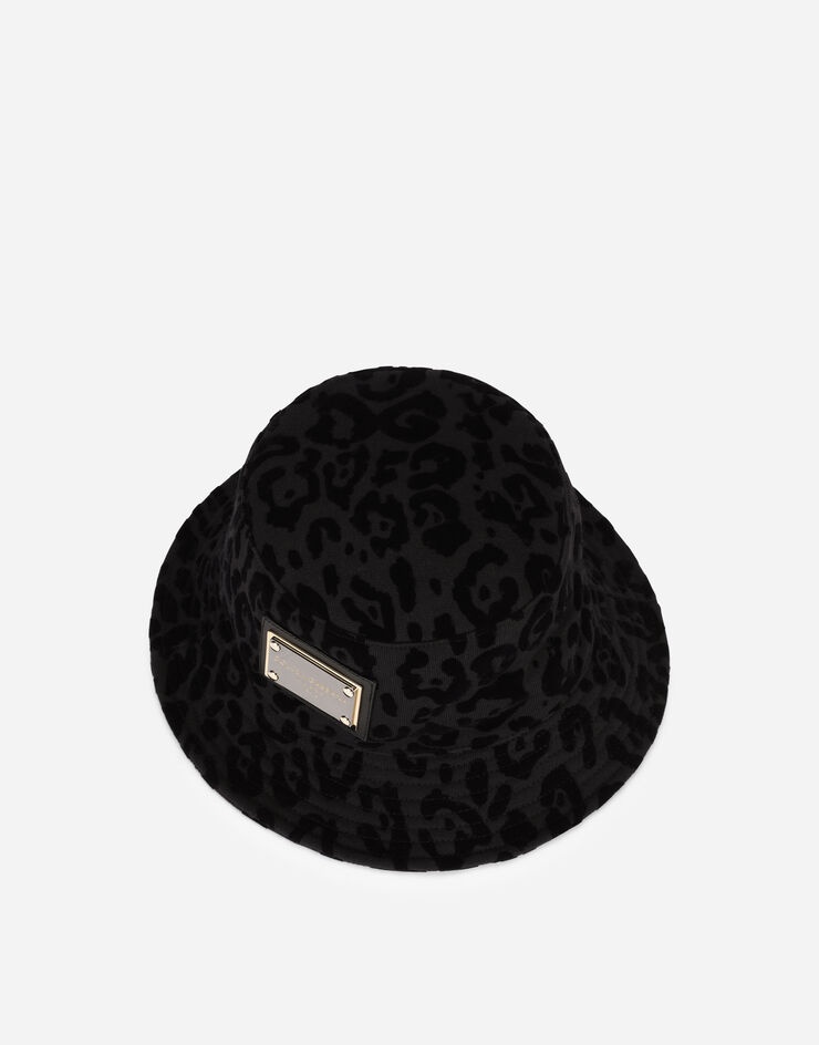 Bucket hat with flocked leopard print - 2