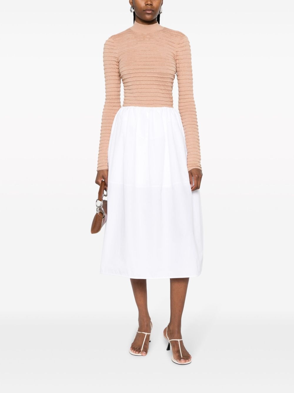 smocked mock-neck jumper - 2