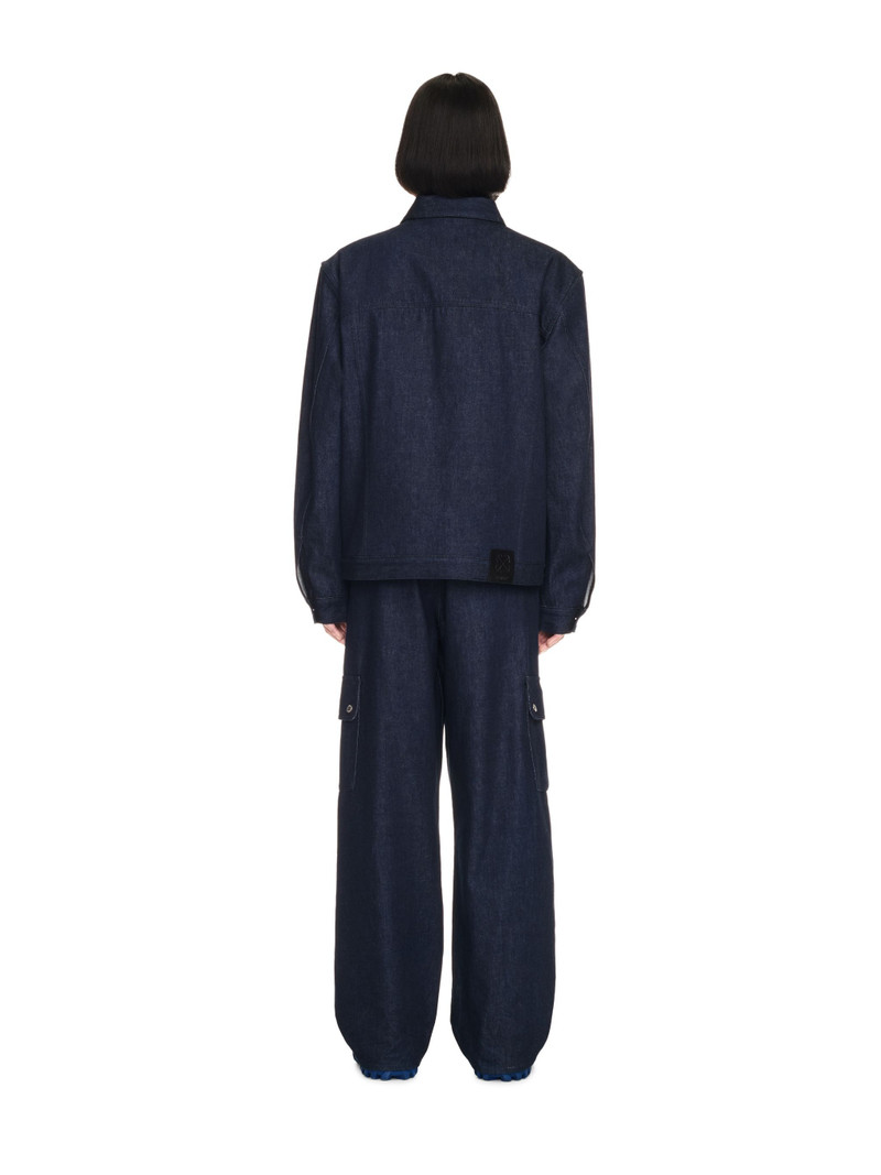 Dusty Blue Script Skate Denim Jacket 4