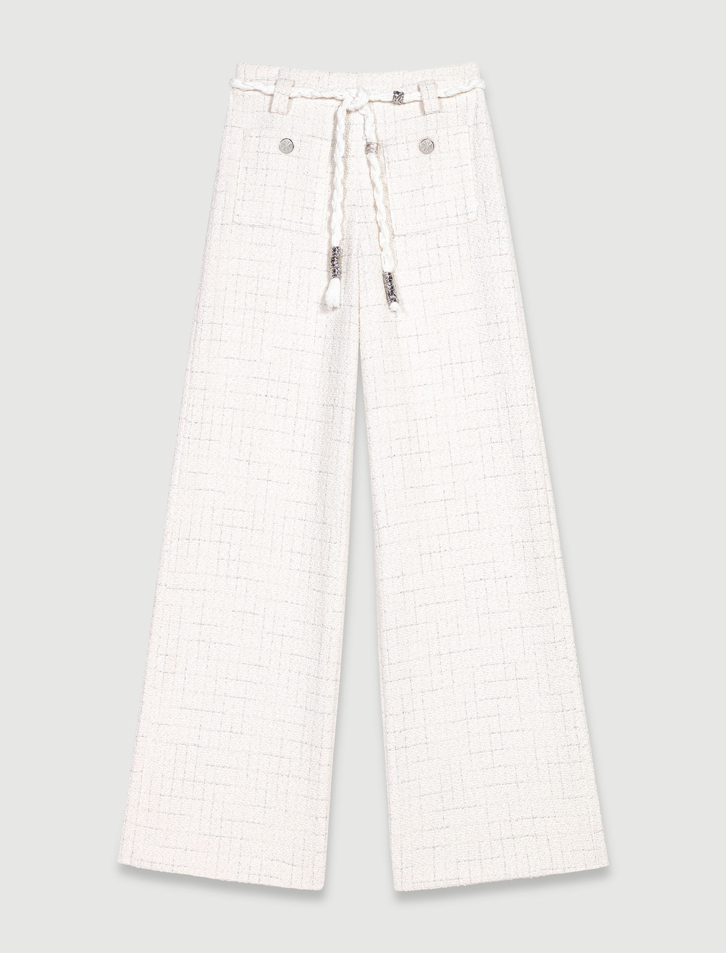 Metallic thread tweed trousers - 1