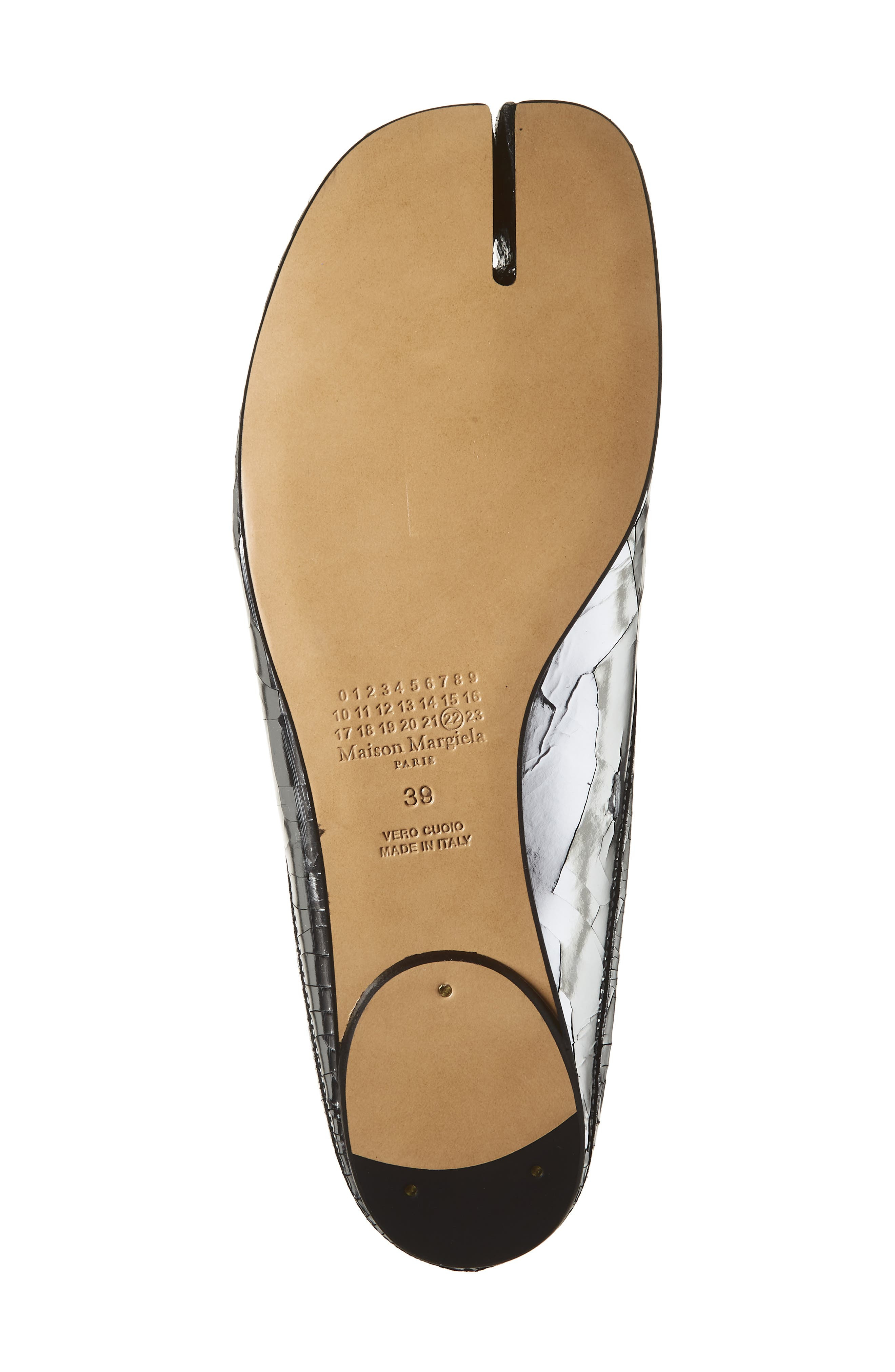 Maison Margiela Tabi Ballerina Mary Jane Mule in Silver/Black at Nordstrom - 6