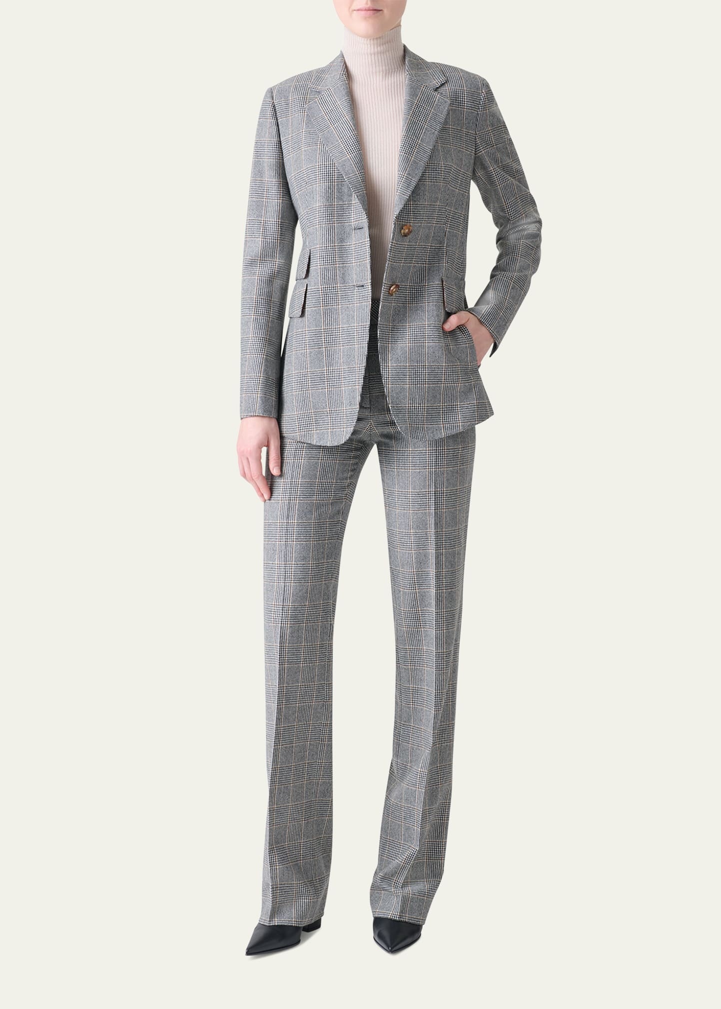 Arie Prince Of Wales Check Cashmere Single-Breasted Jacket - 2