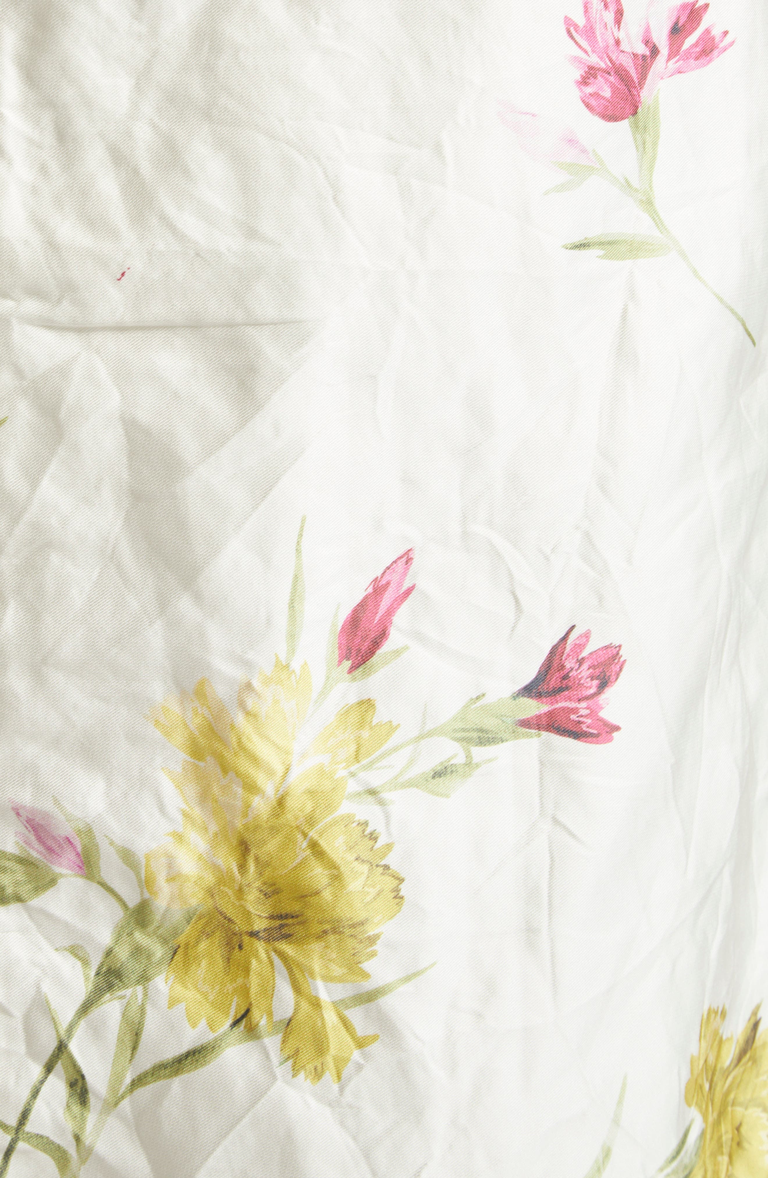 Erdem Dancing Carnation Print Rumpled Satin Draped Cocktail Dress in Dancing Carnation Cinder Rose a - 6