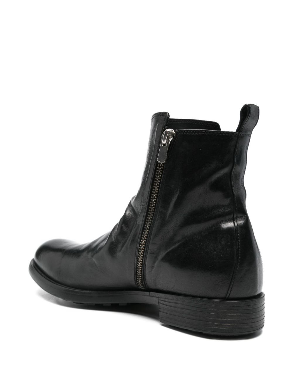 zip-detail leather boots - 3