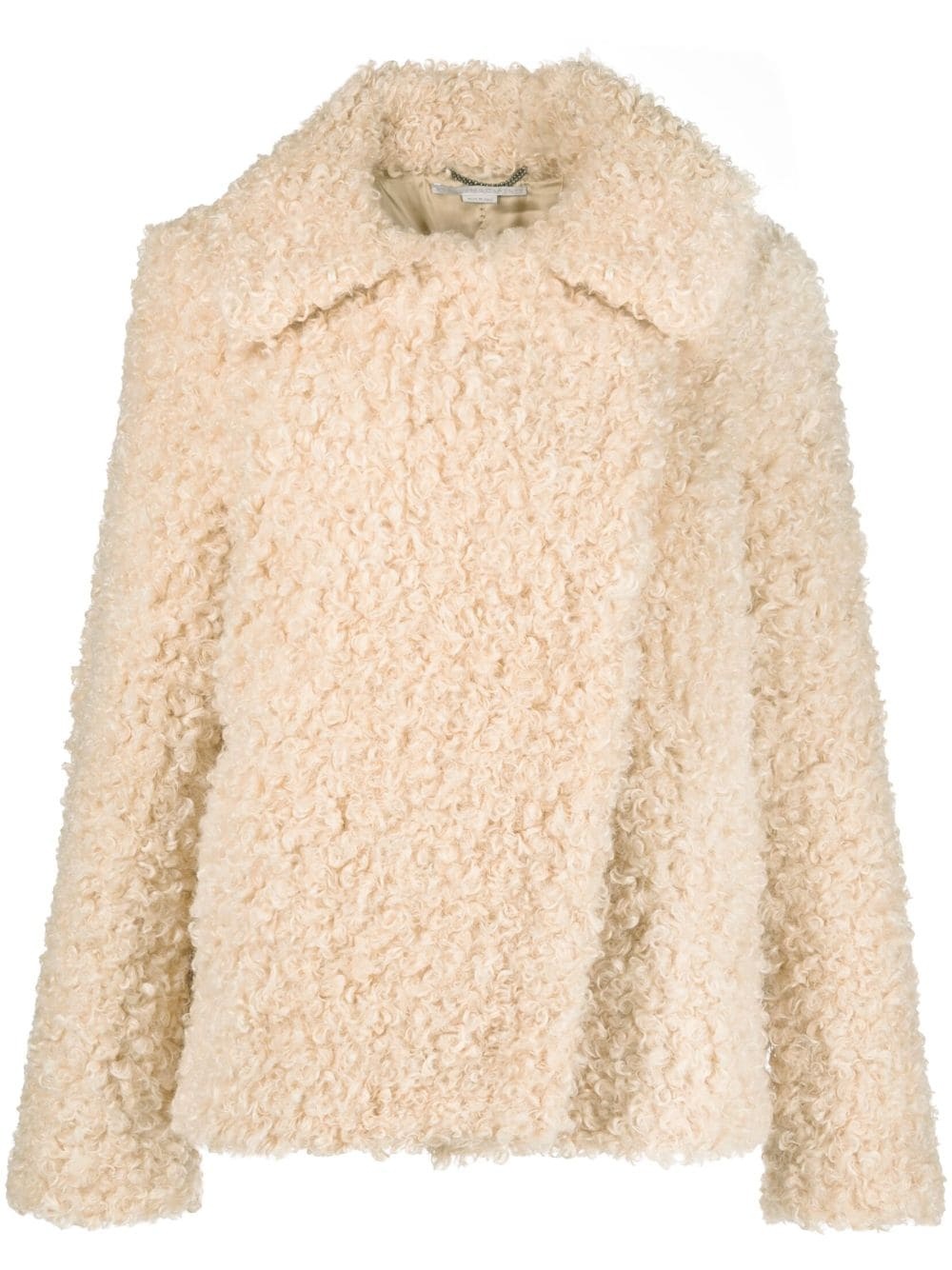 Teddy fur-design oversized coat - 1