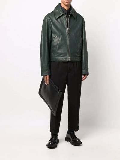 AMI Paris zipped leather jacket outlook