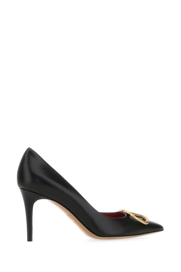 Valentino Garavani Woman Black Leather Vlogo Pumps - 3