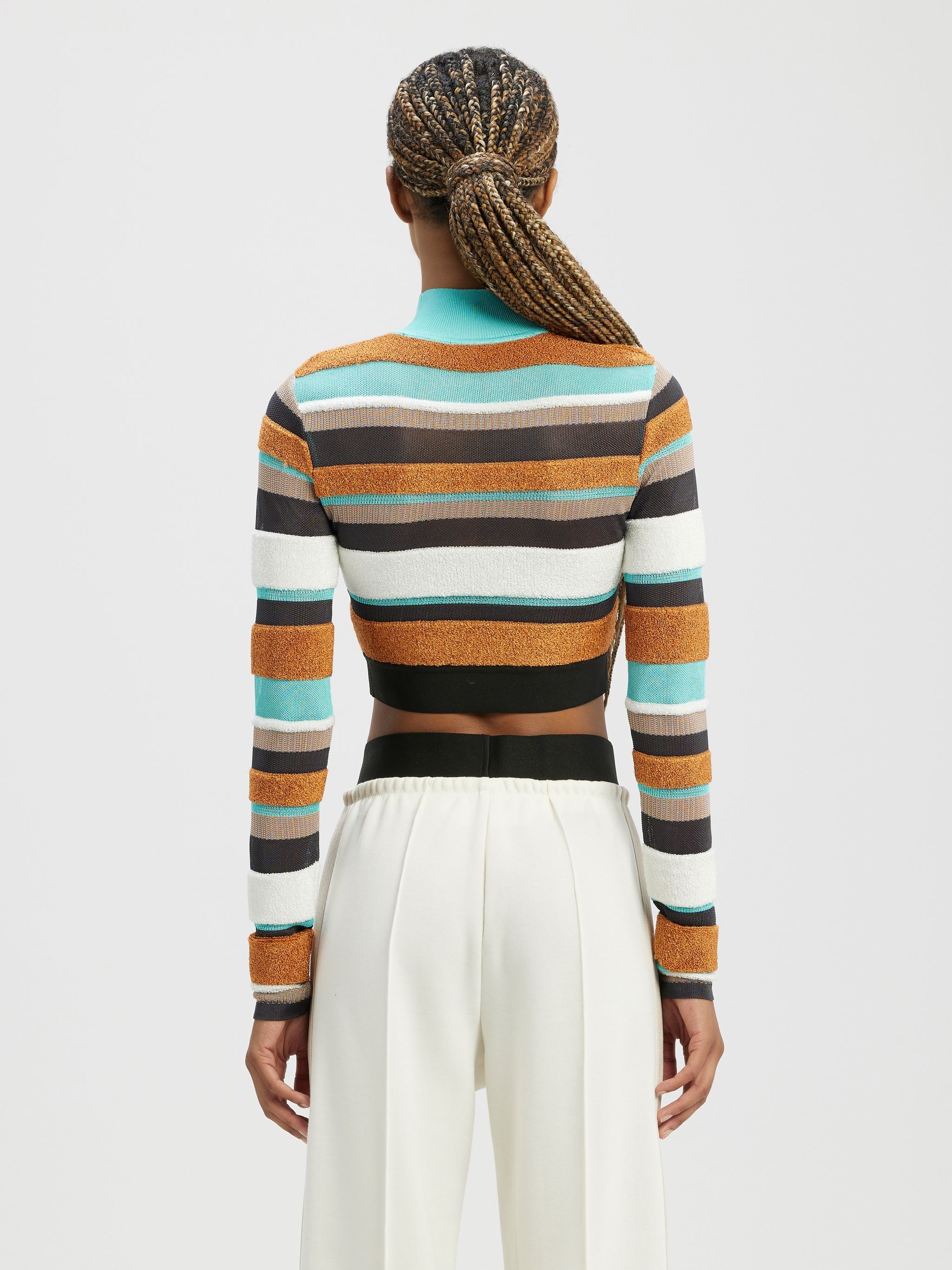 Lurex Stripes Knit Logo Top - 5
