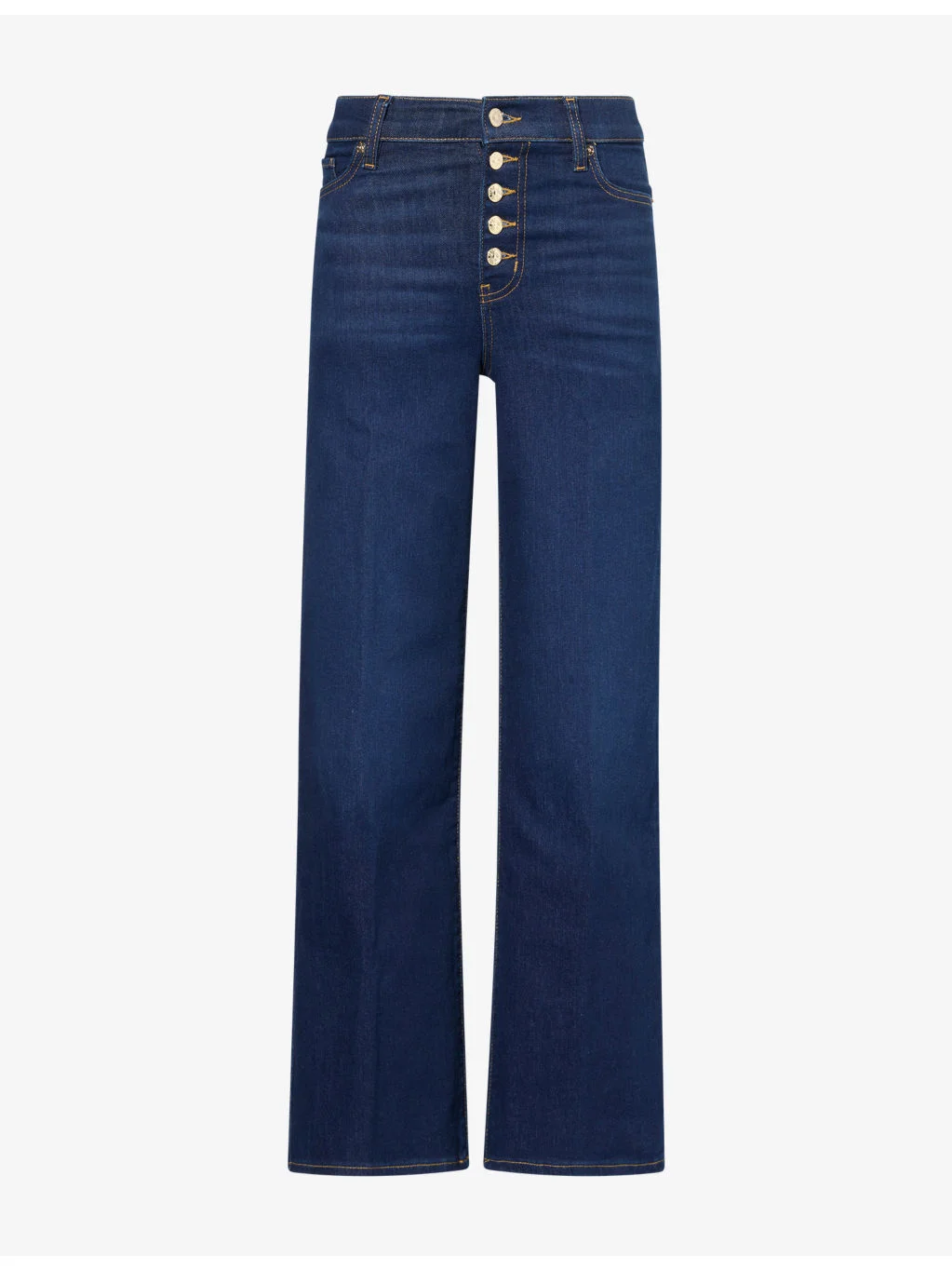 Le Slim Palazzo Button Cotton-Blend Jeans - 1