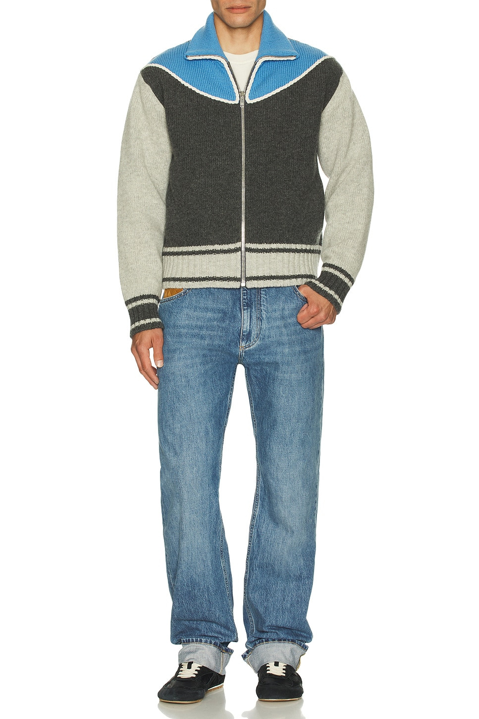 Heavy Weight Wool Tracksuit Knit Zipped Jacket - 4