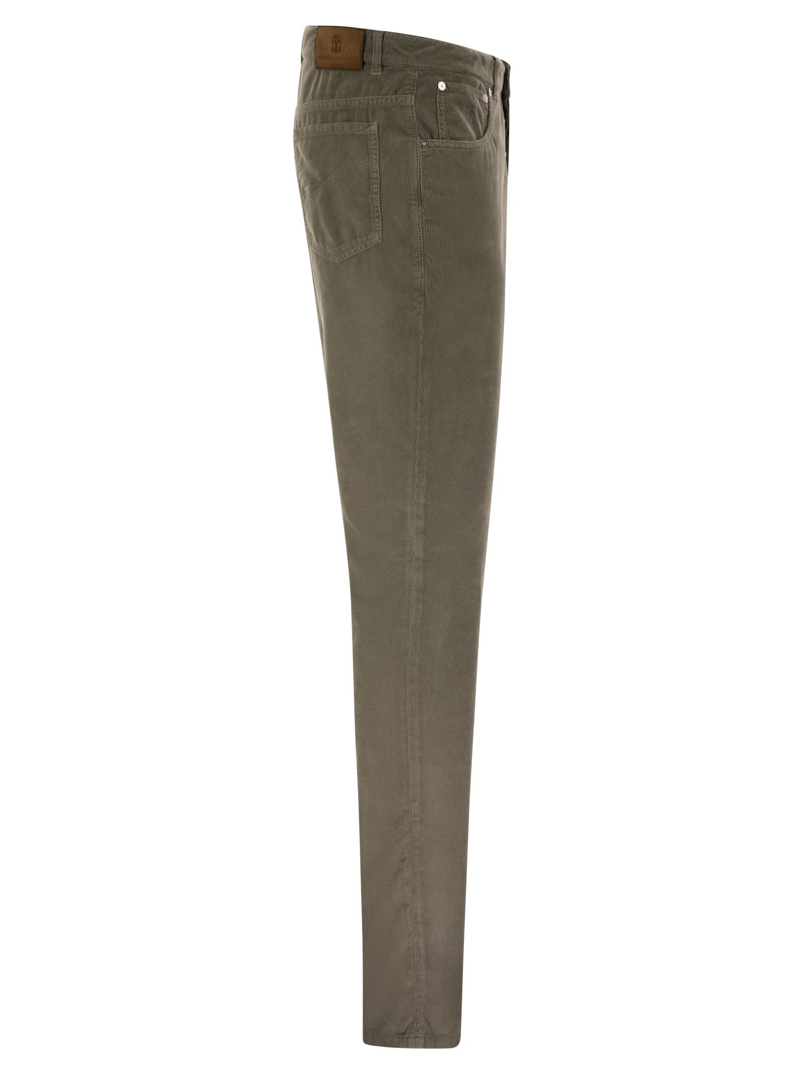 Brunello Cucinelli Men Five-Pocket Italian Fit Trousers In Garment Dyed Cotton Corduroy - 3
