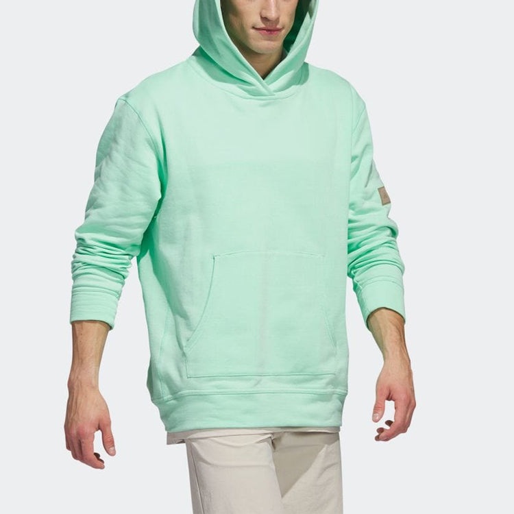 adidas Solid Color Hooded Pullover Long Sleeves Hoodie Men's Green HS5610 - 4
