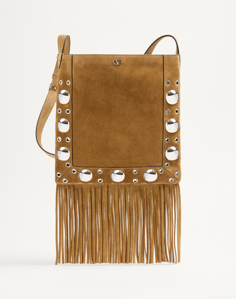 VALENTINO GARAVANI NELLCÔTE SUEDE SHOULDER BAG WITH FRINGES - 1
