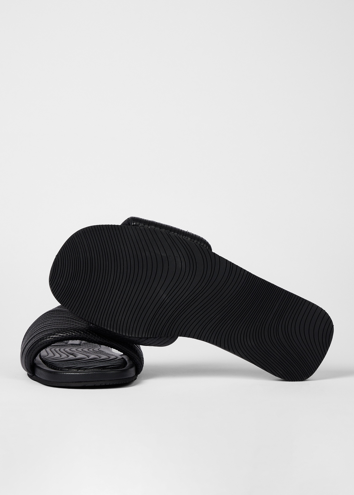 Women's Leather 'Laurel' 'Swirl' Stitch Sliders - 5