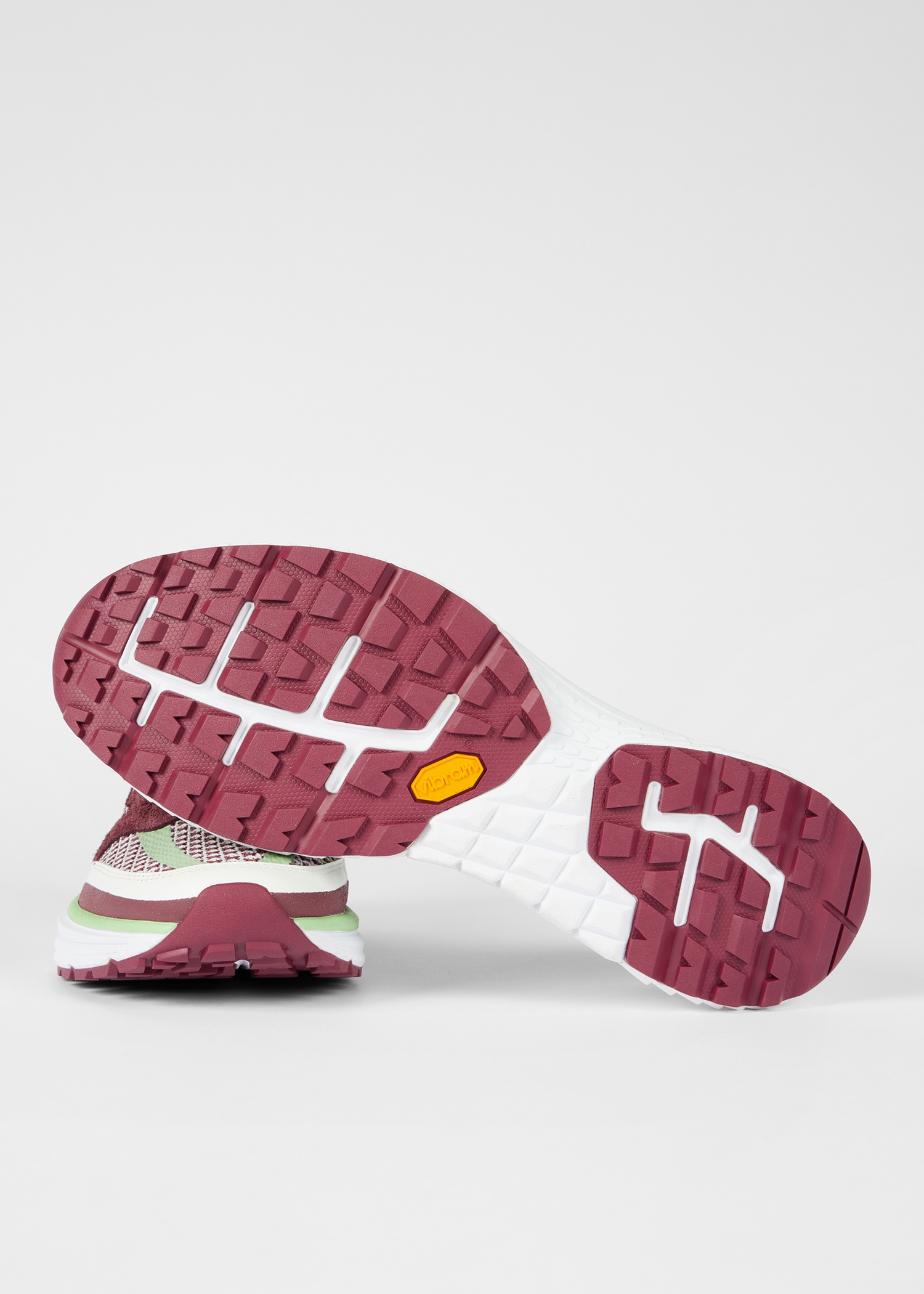 Burgundy And Mint 'Darter' Trainers - 4