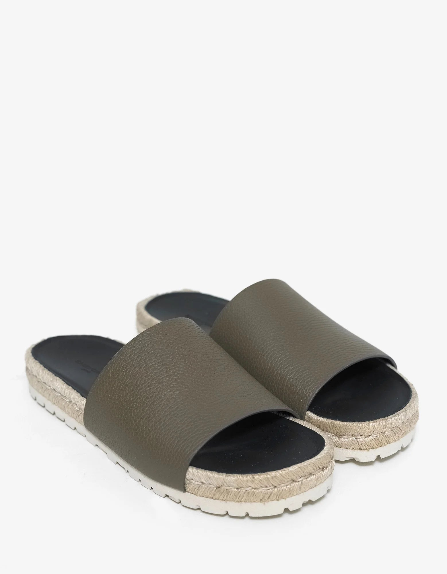 Balenciaga Khaki Leather Espadrille Sandals - 1
