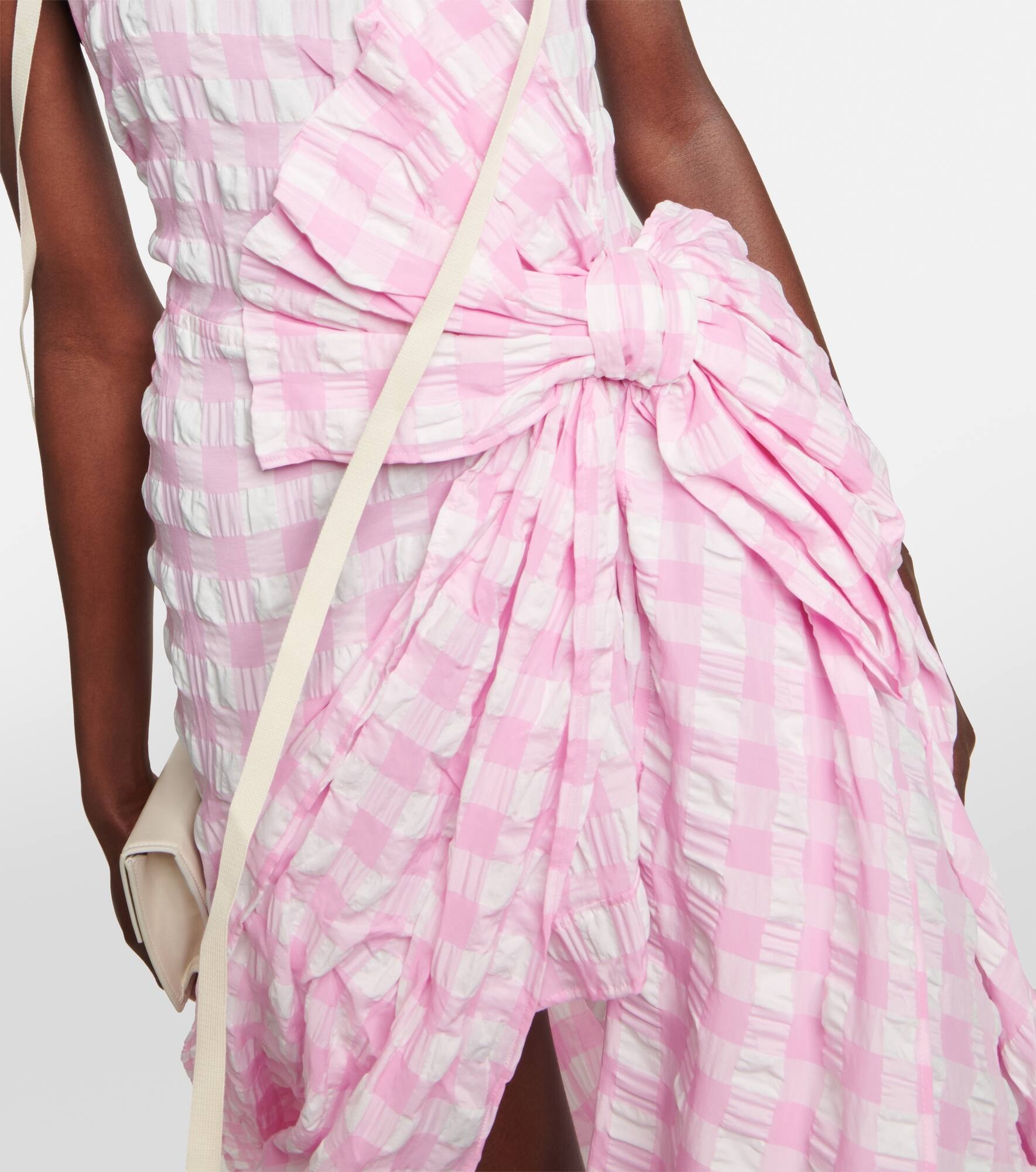 Gingham-print halterneck dress - 5