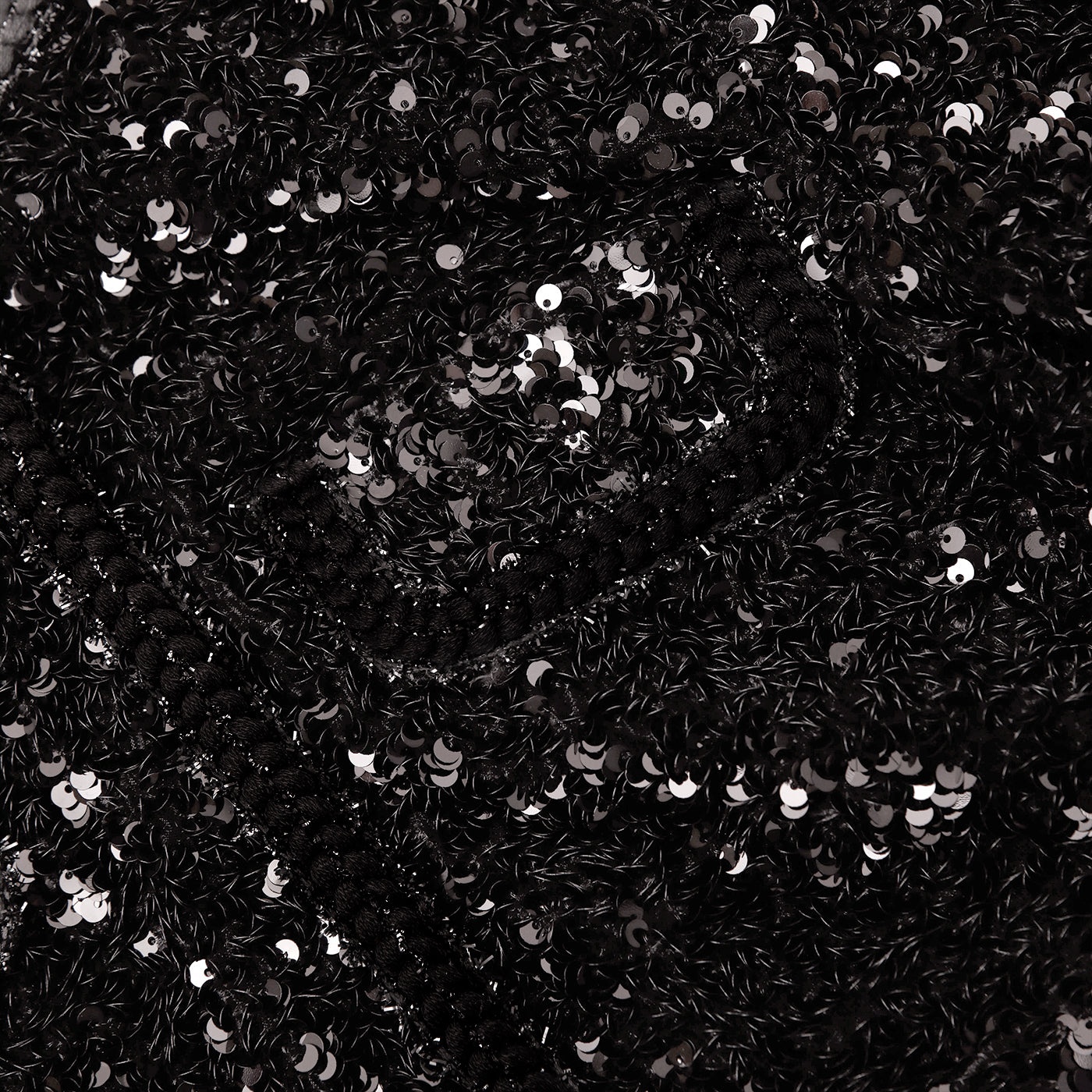 Black Sequin Cropped Jacket - 5