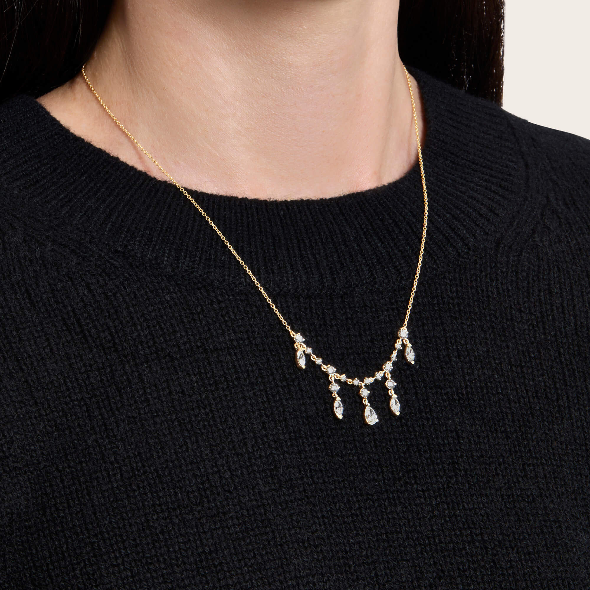 LAB-Created Diamond Dangle Choker - 2