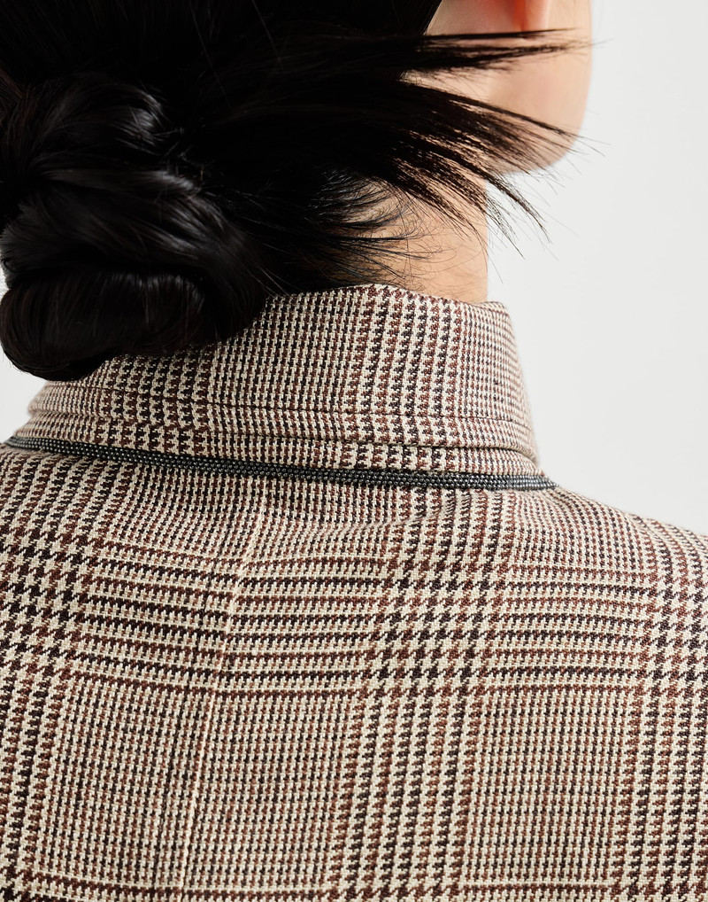 Linen Prince of Wales jacket with monili 4