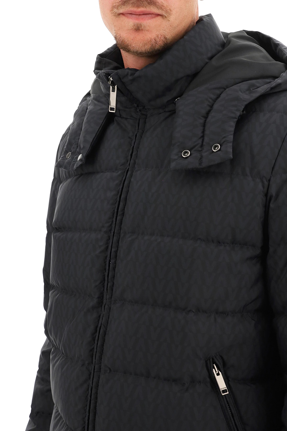 OPTICAL VALENTINO NYLON DOWN JACKET - 5