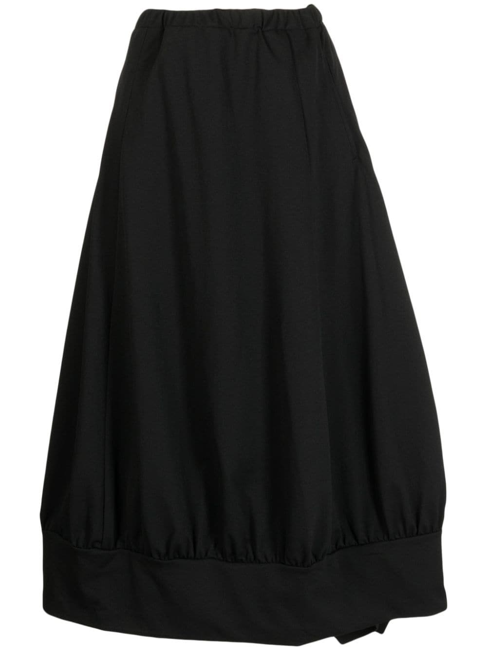 asymmetric high-waist midi skirt - 1