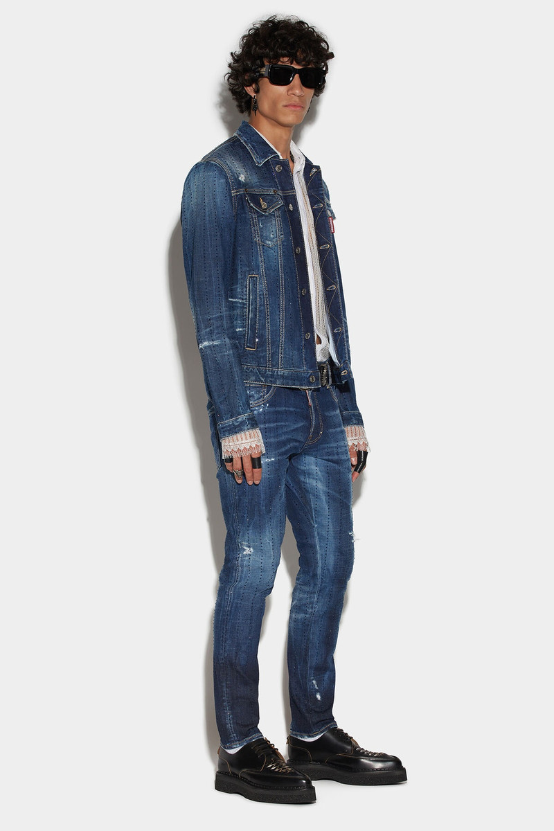 DARK SPARKLE WASH SKATER JEANS 3