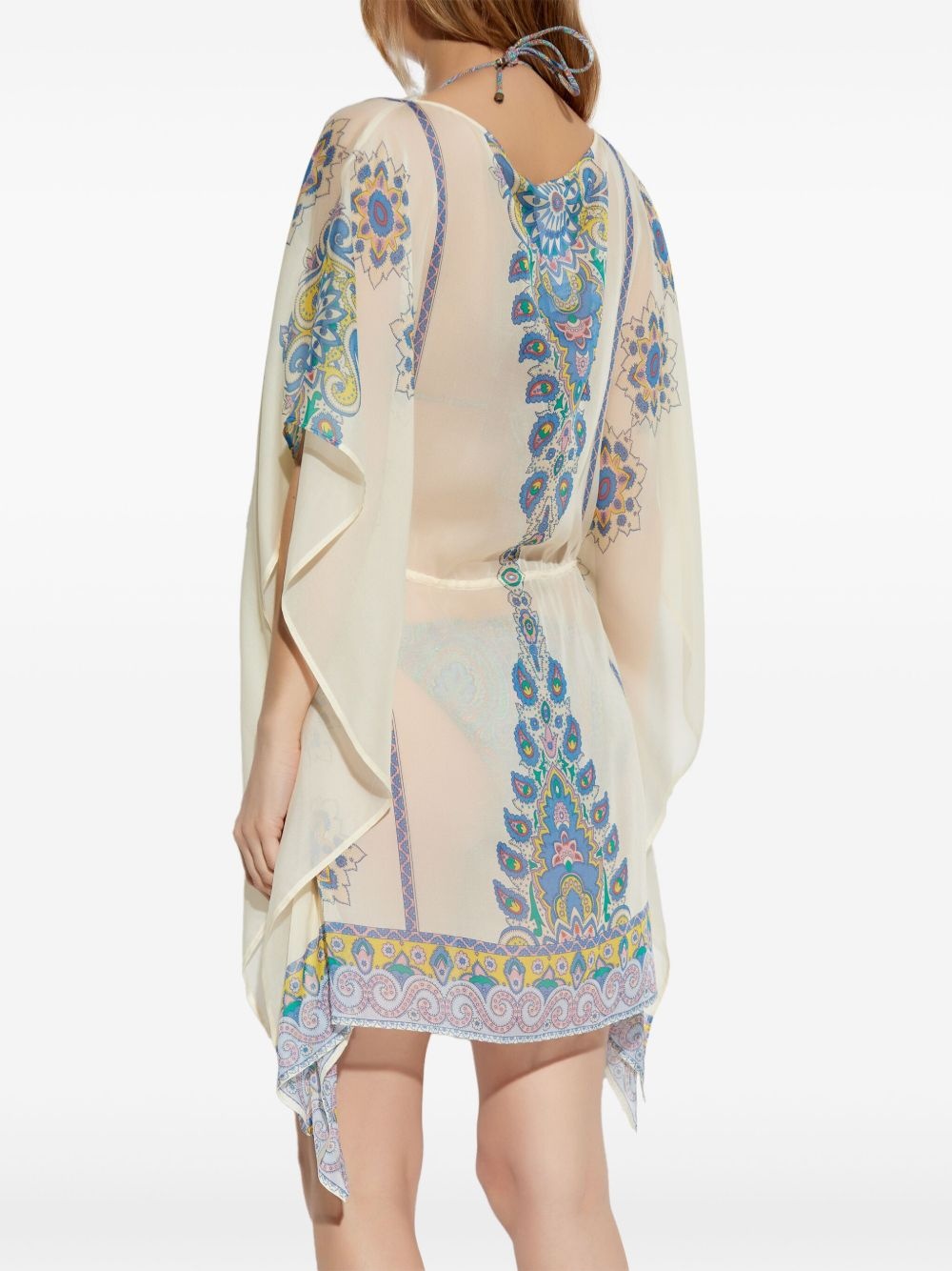 printed silk kaftan - 4