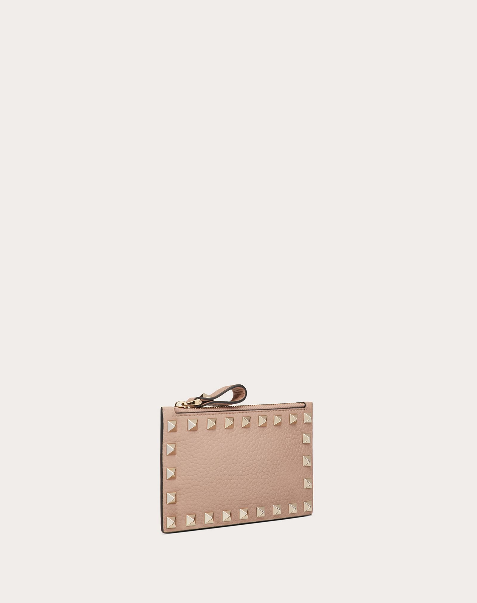 ROCKSTUD GRAINY CALFSKIN CARDHOLDER WITH ZIPPER - 4