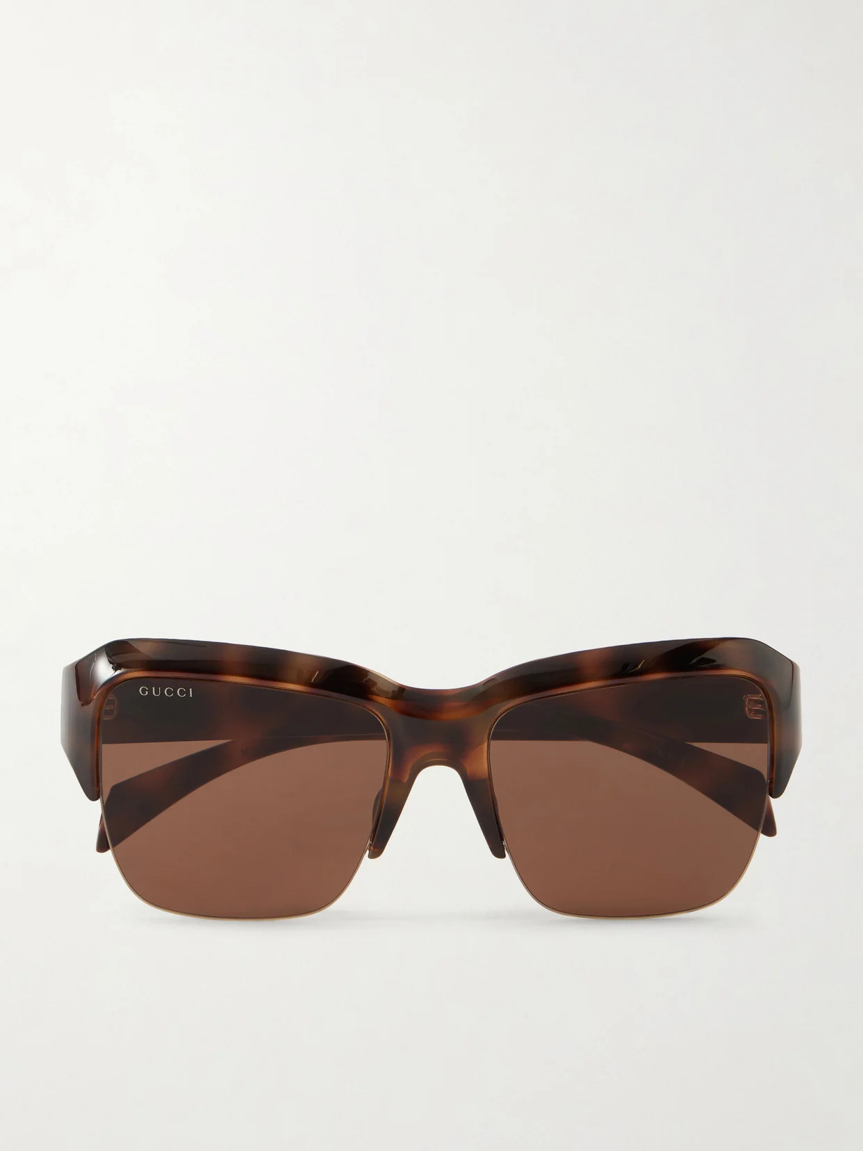 Aviator-style Tortoiseshell Acetate Sunglasses - 1