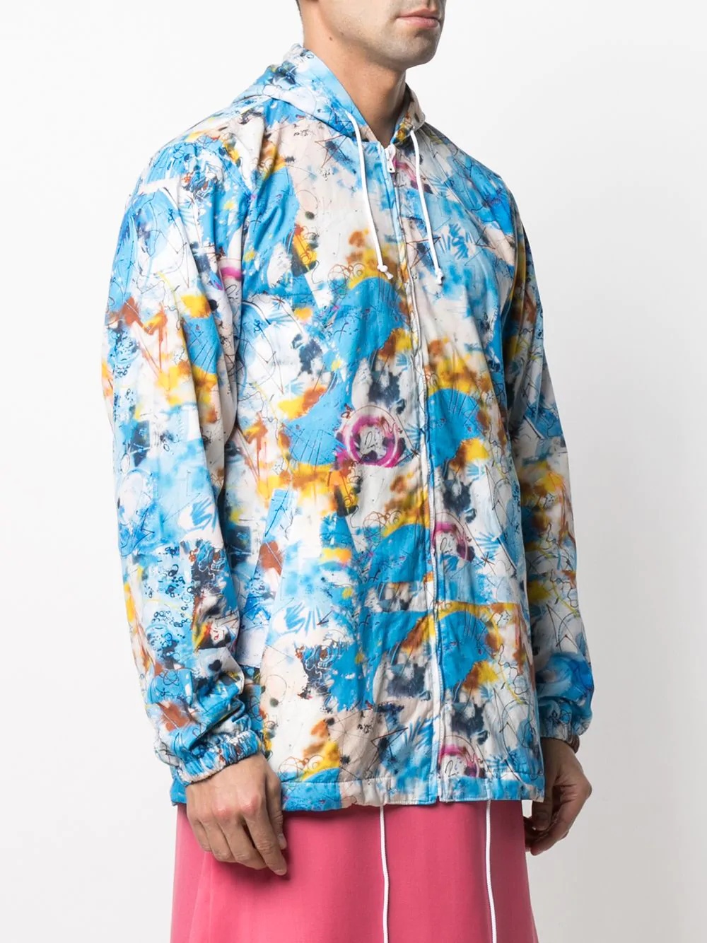 graffiti print hooded jacket - 3