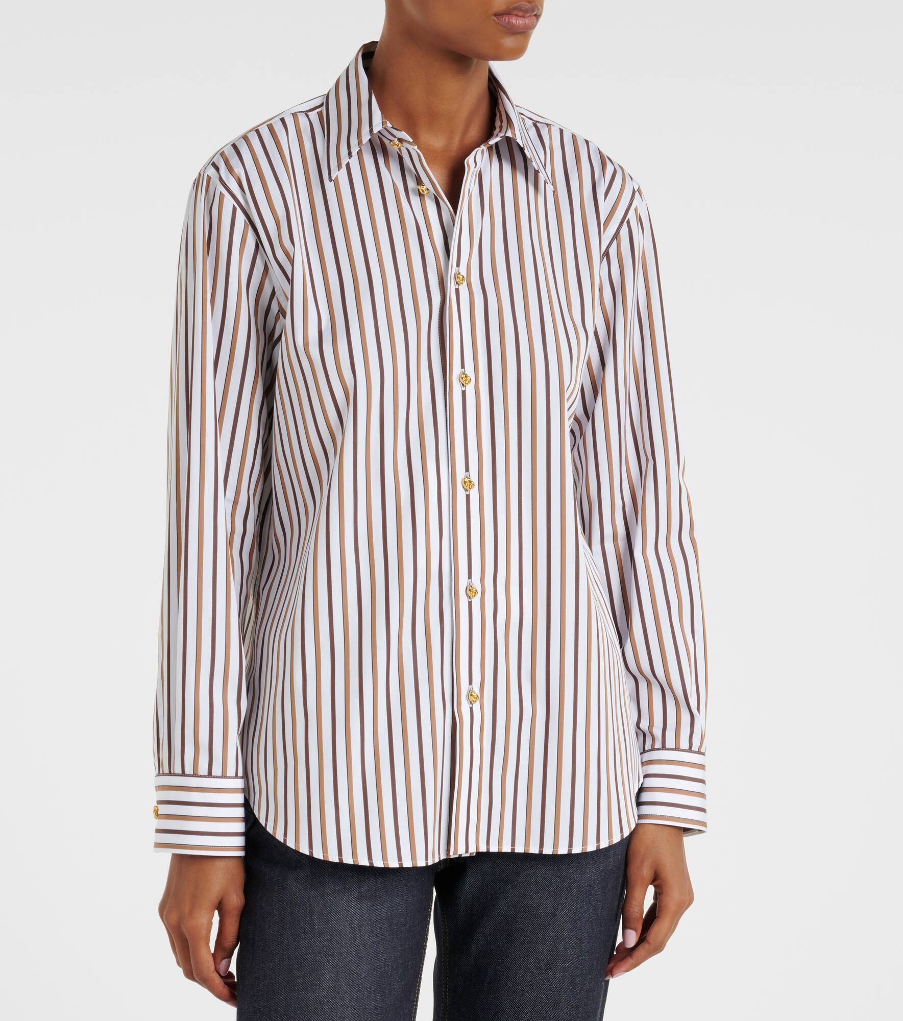 Striped cotton poplin shirt - 6