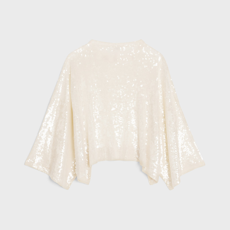 CELINE embroidered crop top in silk outlook