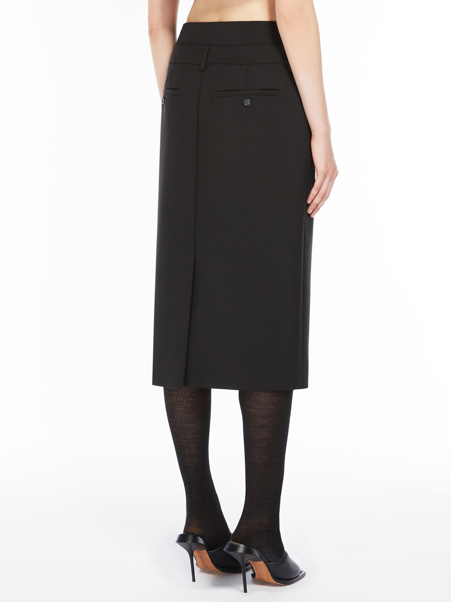ALCESTE Stretch wool midi skirt - 4