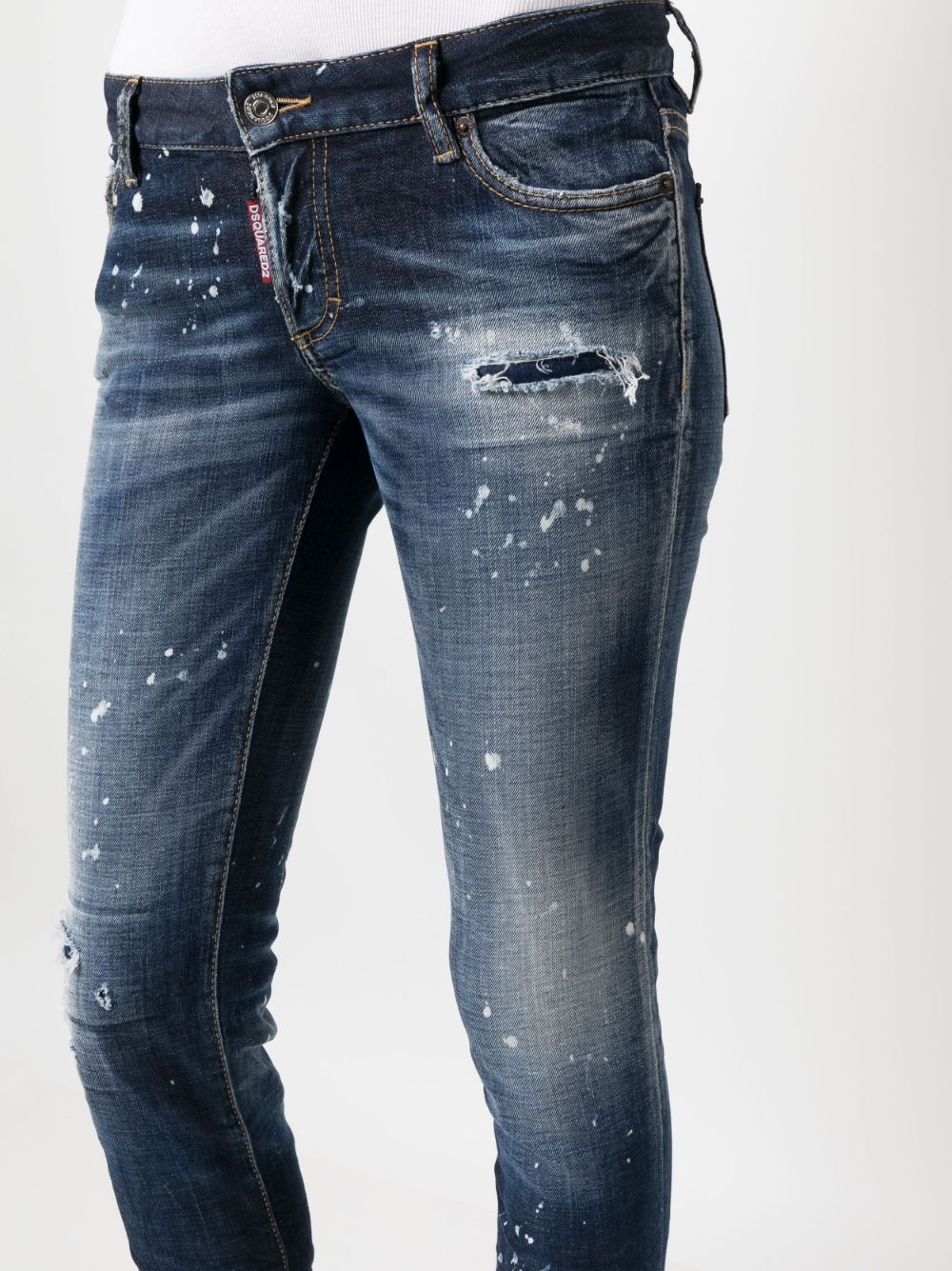distressed-effect skinny jeans - 5