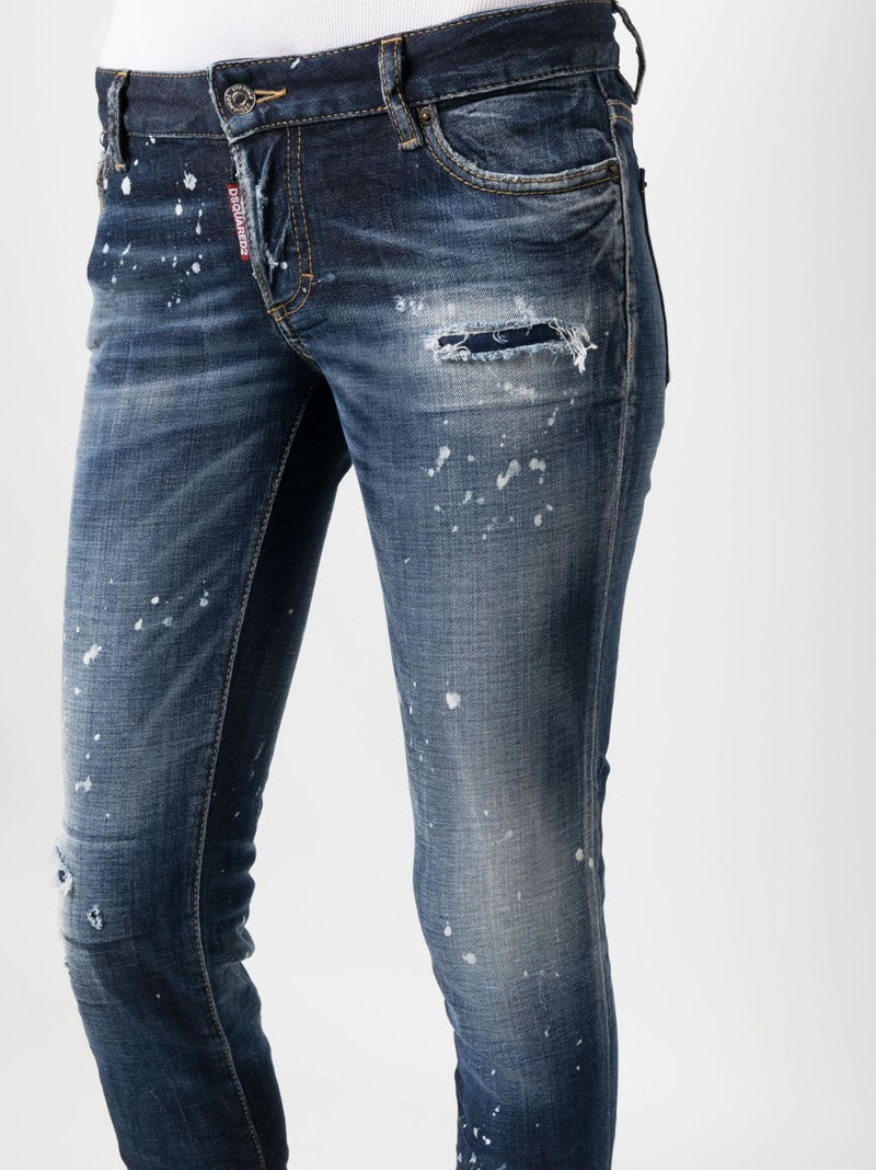distressed-effect skinny jeans 5
