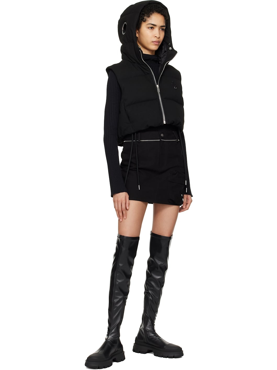 ダウンベスト MONCLER X WILLOW SMITH ALEXI HOODED DOWN GILET Black Moncler x Willow Smith Alexi Hooded Down Gilet - for