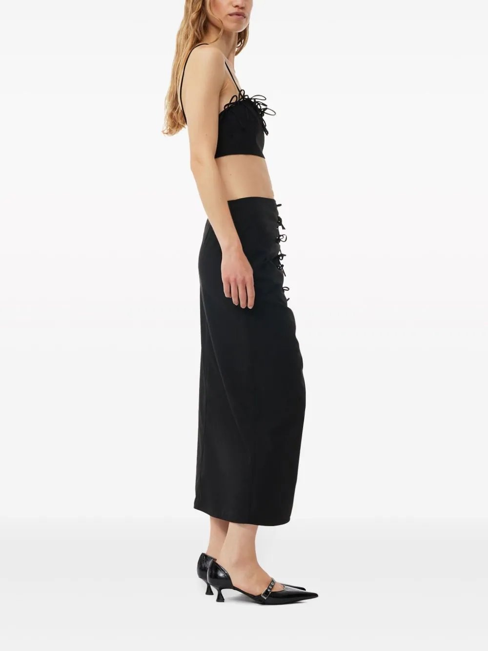 Drapey Melange Midi Skirt - 3