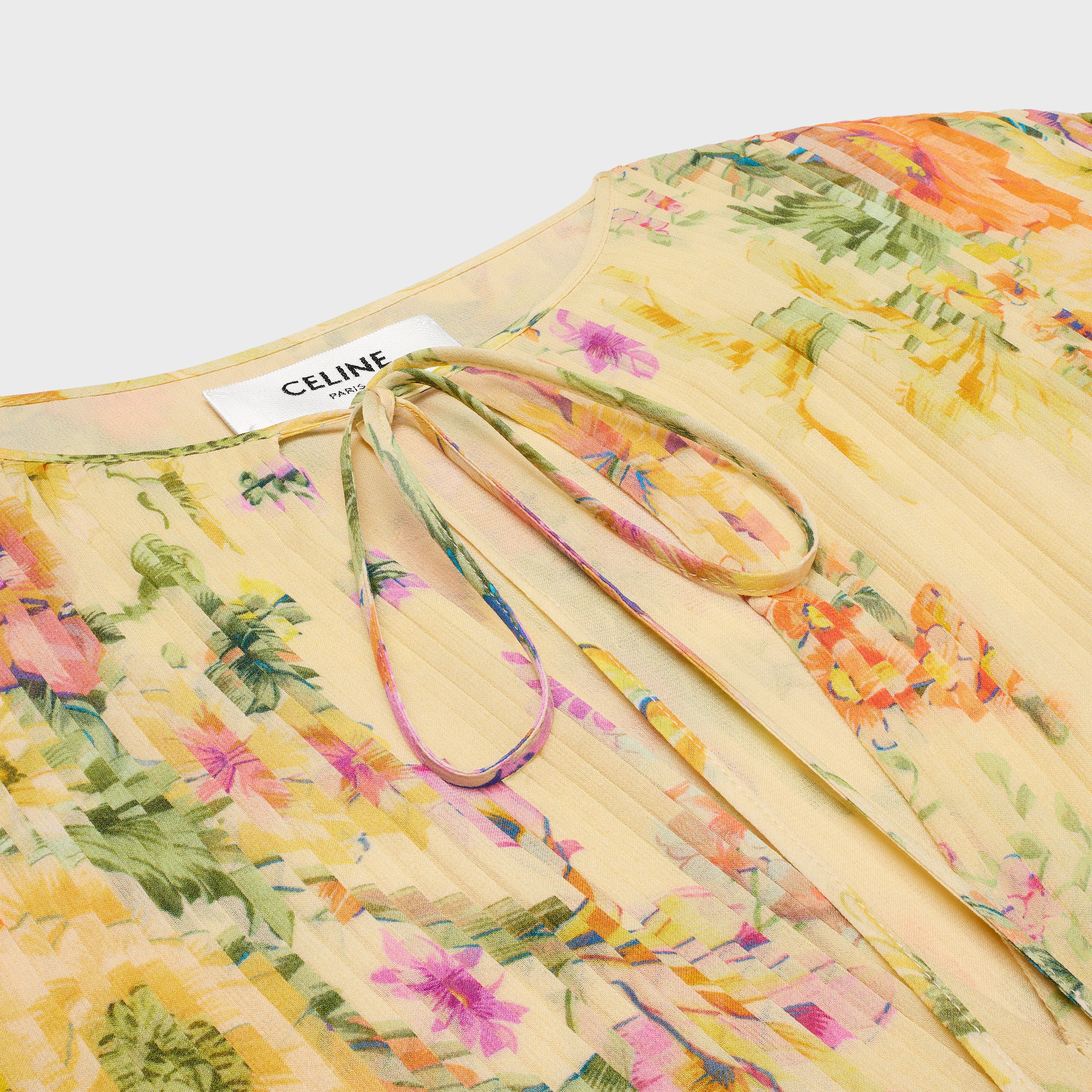 mini pleated dress IN silk georgette - 3
