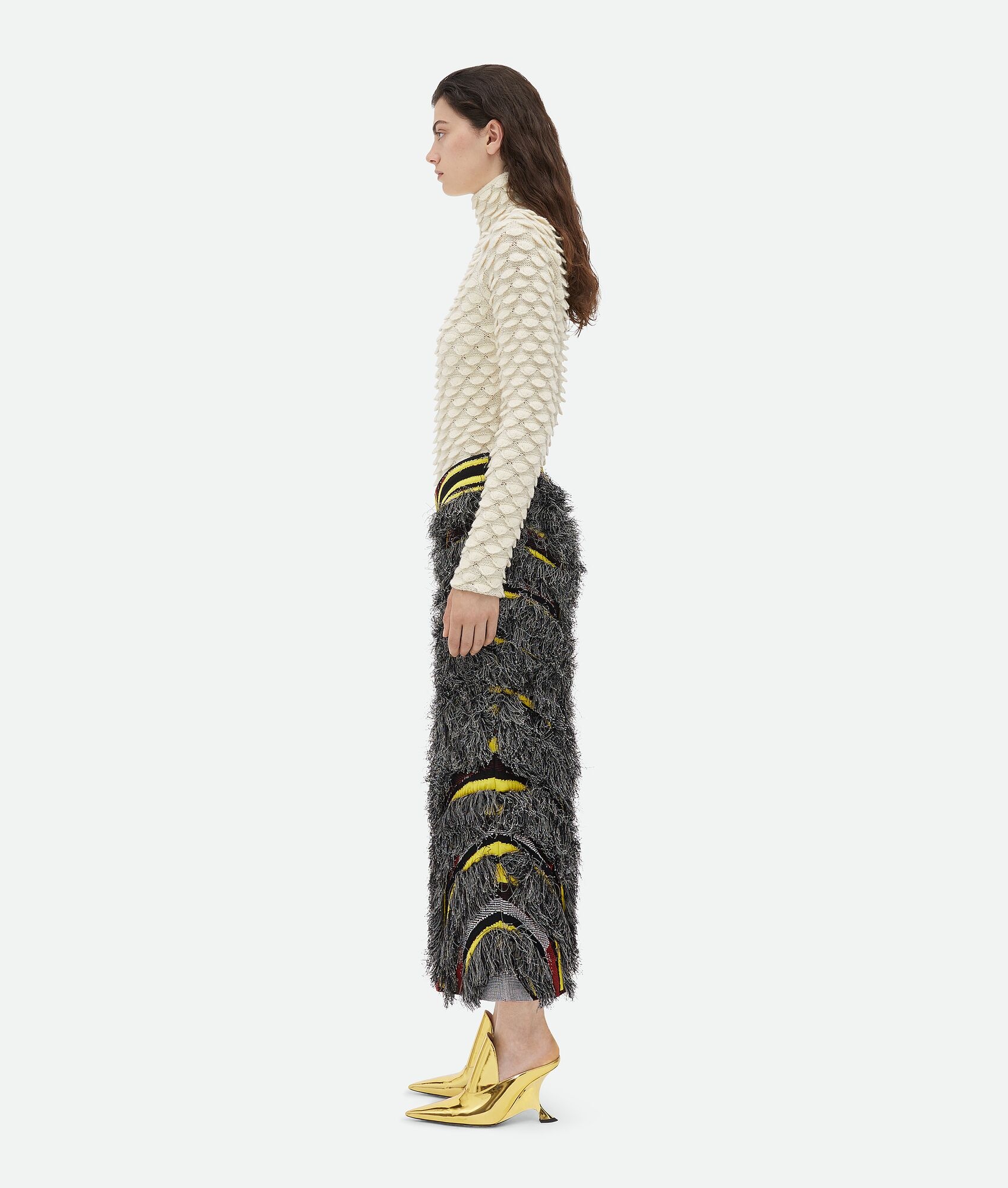 Jacquard Fringed Midi Skirt - 2