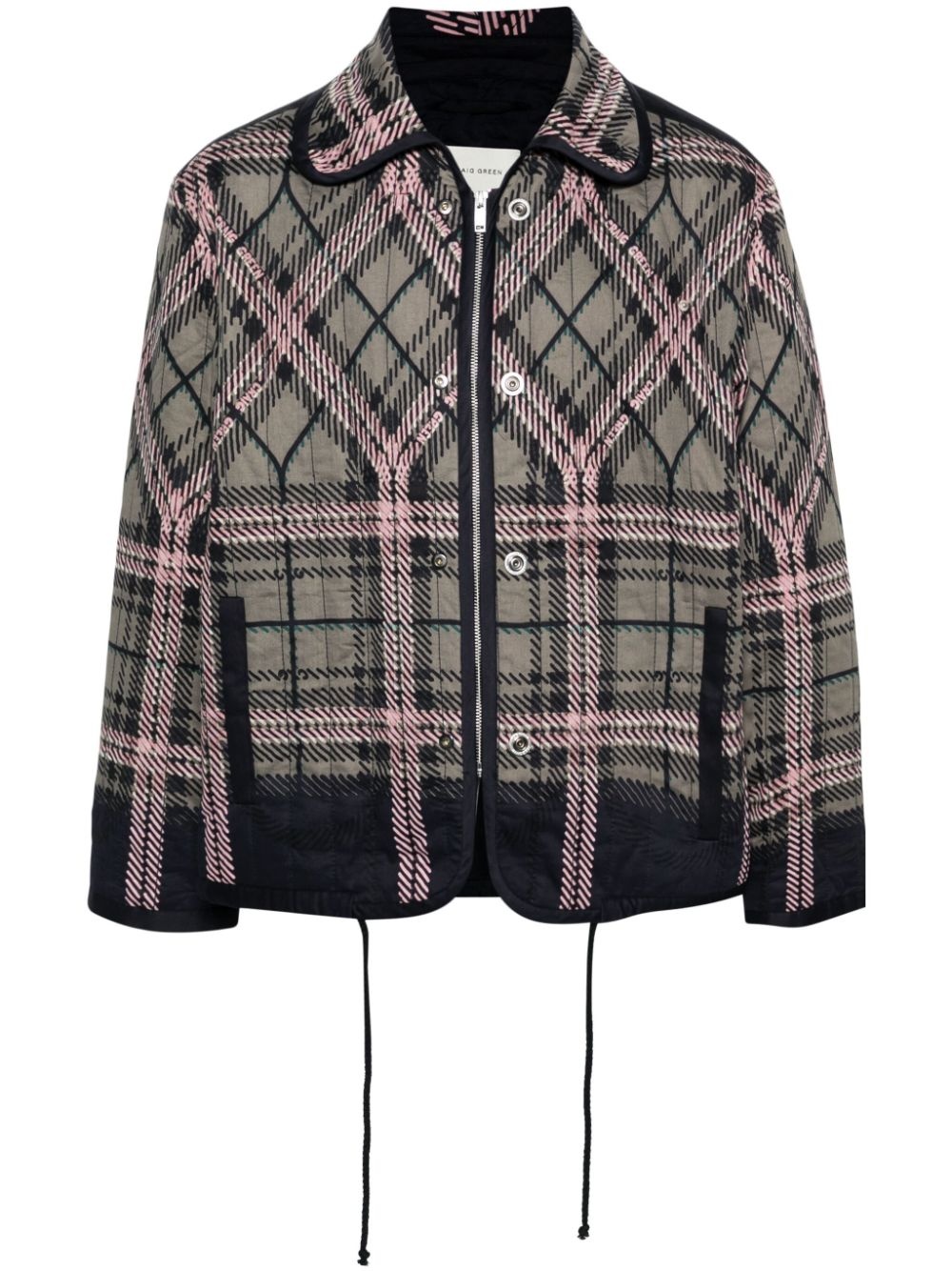 plaid check-print jacket - 1