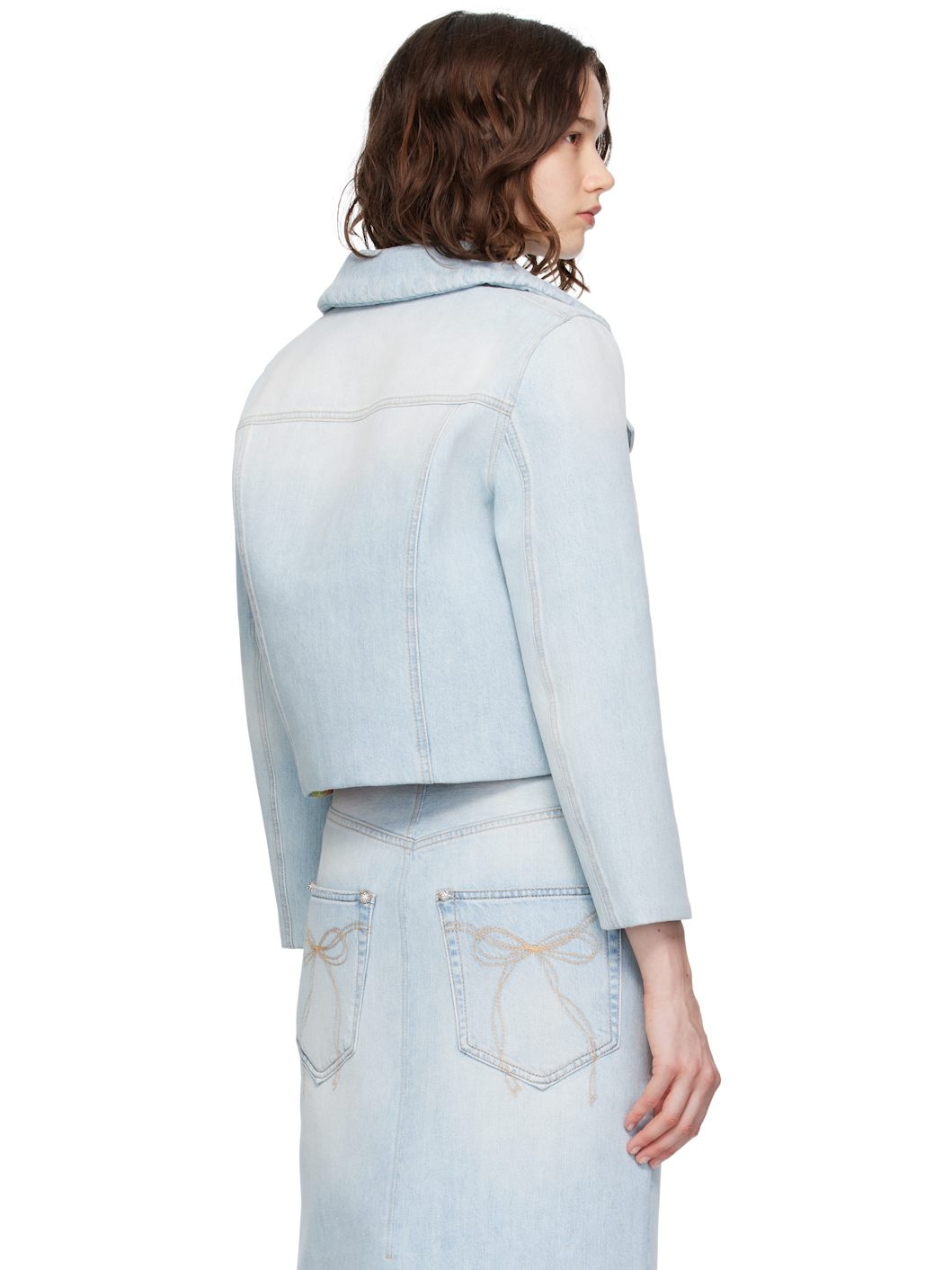 Blue Padded Denim Jacket - 3