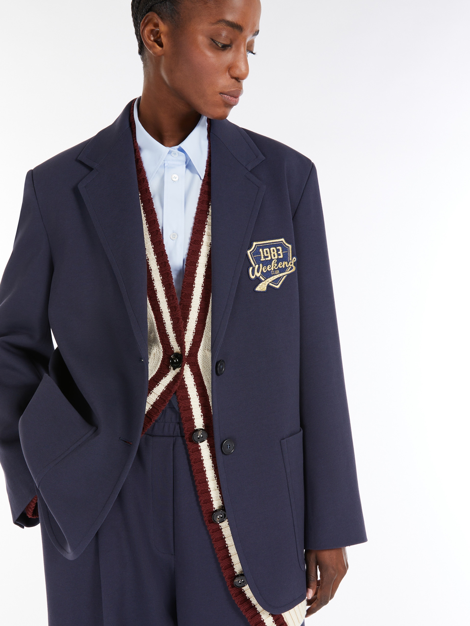 BRAMA Jersey blazer with embroidery - 5