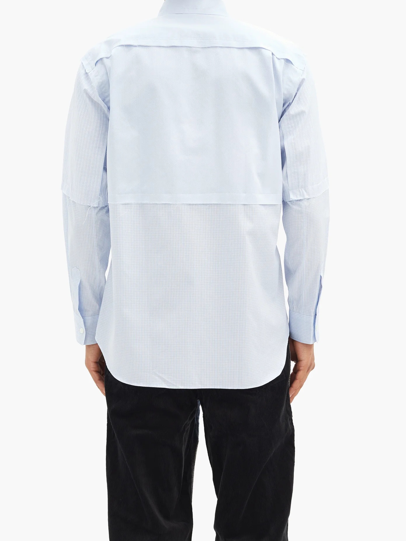 Panelled cotton-poplin shirt - 5