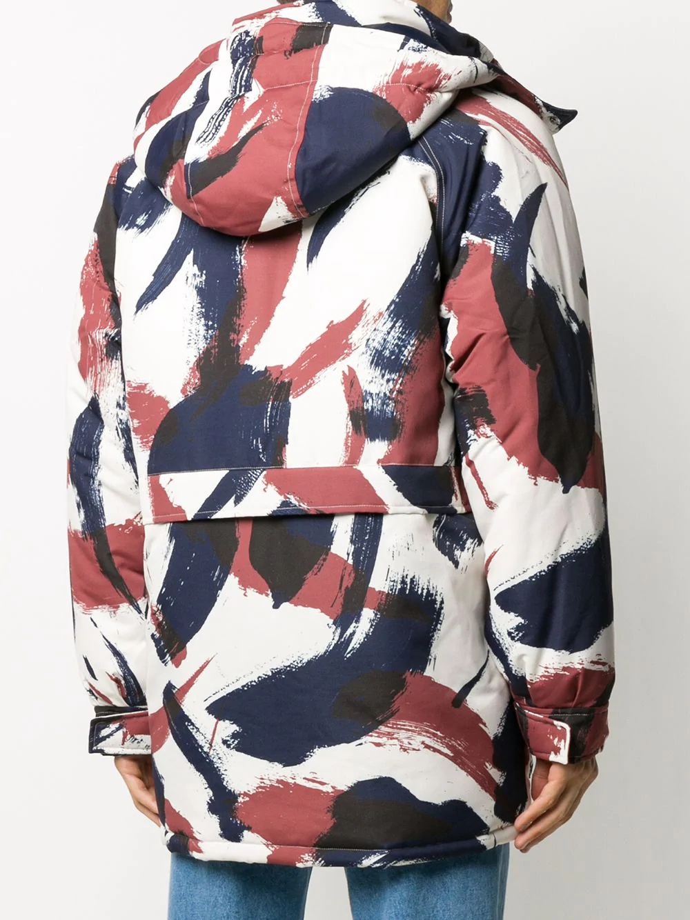 abstract-pattern hooded jacket - 4