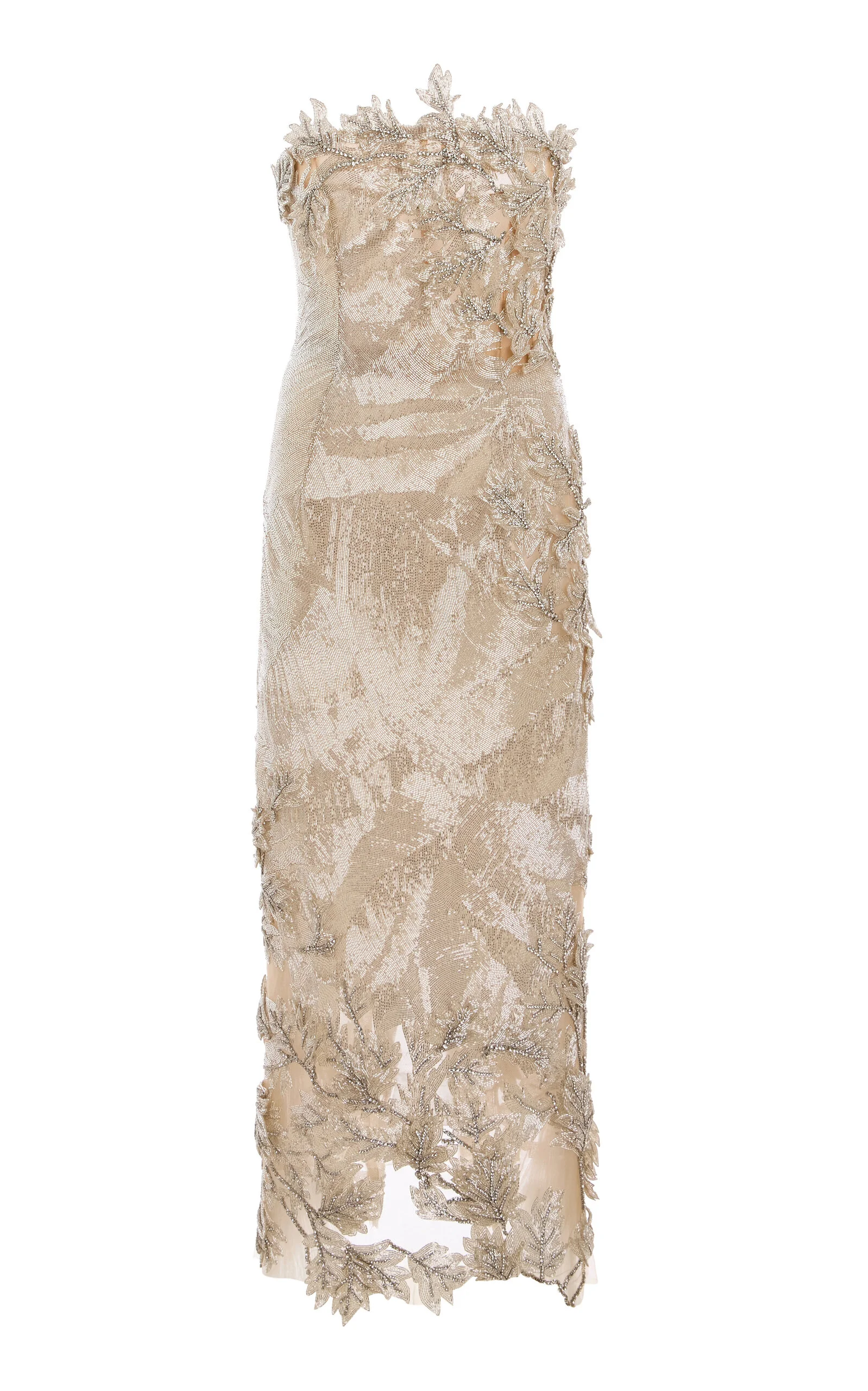 Cutout Intarsia Midi Cocktail Dress silver - 1